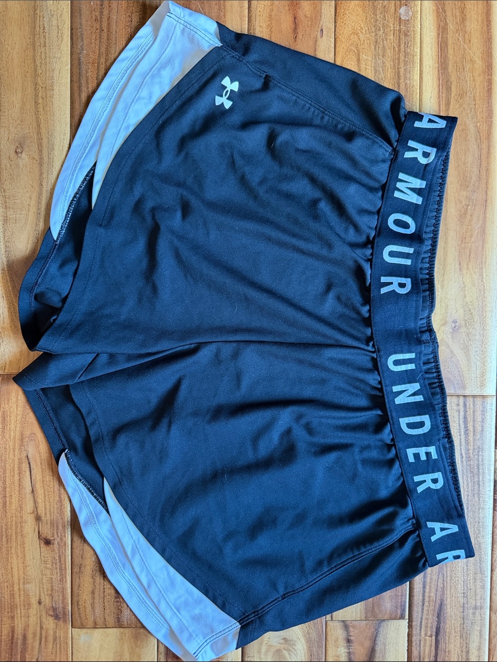 Under Armour Black Shorts with White accents Branded Waistband